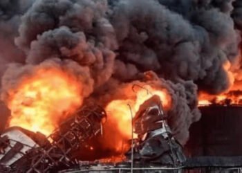 Ukrainian Drone Strike Triggers Massive Fire at Warehouses Near Saint Petersburg