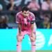 Lionel Messi #10 of Inter Miami CF reacts during the Leagues Cup Phase One match between Inter Miami CF and Leon at Nu Stadium on August 12, 2026 in Miami, Florida. Rich Storry/Getty Images/AFP (Photo by Rich Storry / GETTY IMAGES NORTH AMERICA / Getty Images via AFP)