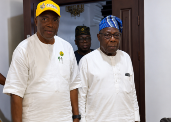 Osun Victory: Watch Moment Obasanjo Surprised Adeleke With Visit [VIDEO]