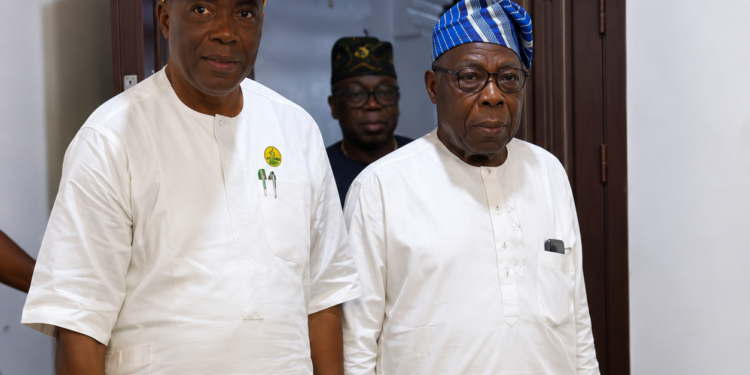 Osun Victory: Watch Moment Obasanjo Surprised Adeleke With Visit [VIDEO]