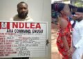 NDLEA officers and recovered cocaine wraps at Enugu Airport