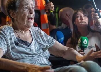 Protesters in Madrid following eviction of 87-year-old woman