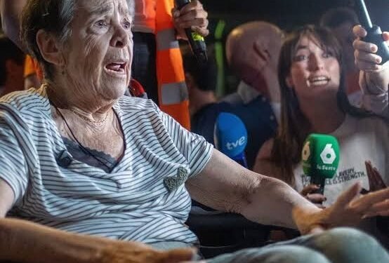 Protesters in Madrid following eviction of 87-year-old woman