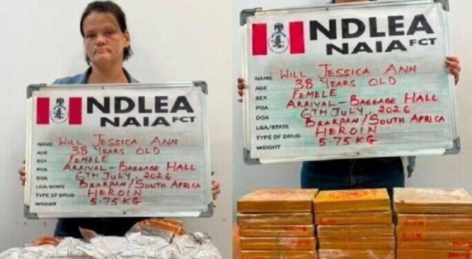 South African Woman Sentenced to 25 Years for Importing 5.75kg of Heroin
