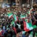 People in Hargeisa wave Somaliland and United States flags during celebrations following Donald Trump’s comments