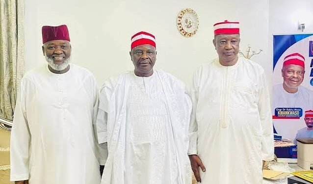 Kwankwasiyya Movement representatives discussing the 2027 Kano election candidate list