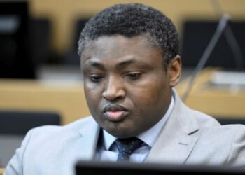 Simon Ekpa pictured in court as Finland’s Court of Appeal reduces his prison sentence to four years.