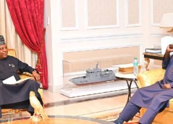 President Bola Tinubu (R) received Vice President Kashim Shettima (L) at his residence in Ikoyi, Lagos, on Saturday October 3, 2026